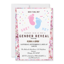 Geslacht onthullen roze blauwe bloemen