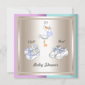 Geslacht onthullen Roze Blauwe Crème Baby Shower F Kaart (Achterkant)