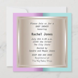 Geslacht onthullen Roze Blauwe Crème Baby Shower F Kaart