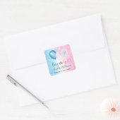 Geslacht onthullen roze blauwe jongetballonnen vierkante sticker (Envelop)
