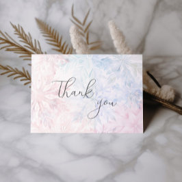 Geslacht Onthullen Roze Blauwe Sneeuwvlok Dank u Bedankkaart