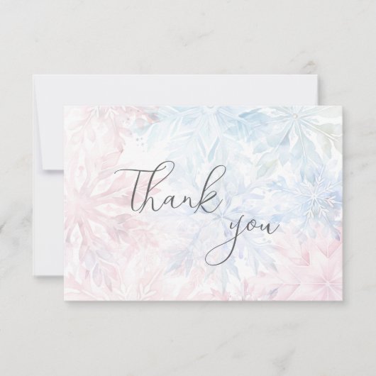 Geslacht Onthullen Roze Blauwe Sneeuwvlok Dank u Bedankkaart (Voorkant)