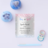 Geslacht onthullen roze blauwe zilverglitter budge flyer (Enkel)