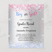 Geslacht onthullen roze blauwe zilverglitter budge flyer (Voorkant)
