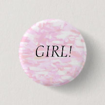 Geslacht Onthullen Roze Confetti "GIRL" Pin Button