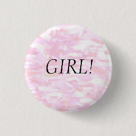 Geslacht Onthullen Roze Confetti "GIRL" Pin Button