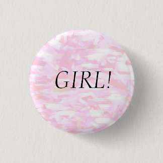 Geslacht Onthullen Roze Confetti "GIRL" Pin Button