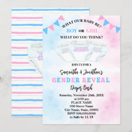 Geslacht Onthullen Roze En Blauwe Luier Bash Kaart