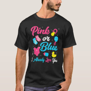 Geslacht onthullen roze of blauw ik hou al van je t-shirt