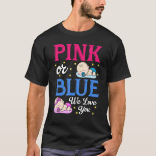Geslacht onthullen roze of blauw jongen of meisje t-shirt