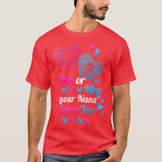Geslacht onthullen Roze of Blauw Uw Nana houdt van T-shirt
