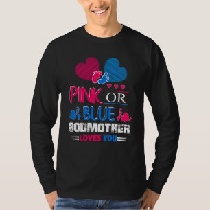 Geslacht onthullen roze of blauwe godmoeder om er t-shirt