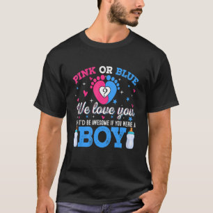 Geslacht onthullen roze of blauwe liefde voor jou, t-shirt