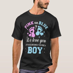 Geslacht onthullen roze of blauwe liefde voor jou, t-shirt
