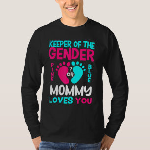 Geslacht onthullen roze of blauwe mama houdt van j t-shirt