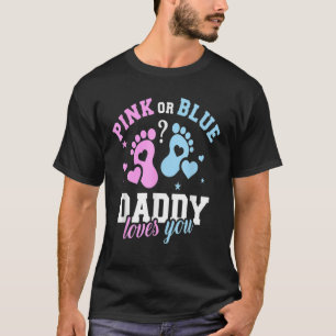 Geslacht onthullen roze of blauwe papa houdt van j t-shirt