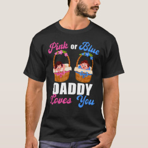 Geslacht onthullen roze of blauwe papa houdt van j t-shirt