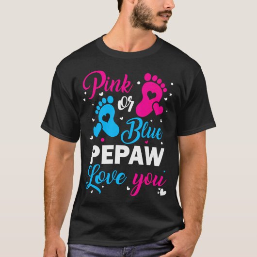 Geslacht onthullen roze of blauwe paprika houdt va t-shirt (Voorkant)