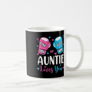 Geslacht onthullen roze of blauwe tante houdt van koffiemok