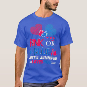 Geslacht onthullen roze of blauwe tante Jennifer h T-shirt