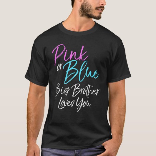 Geslacht onthullen roze sibling roze of blauwe Big T-shirt (Voorkant)