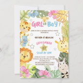 Geslacht onthullen Safari Oerwoud Animal Tropical Kaart (Voorkant)