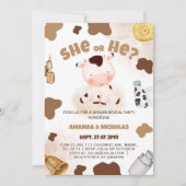 Geslacht onthullen Schattigee Koe Boho Rustic Kaart (Voorkant)