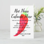 Geslacht onthullen Spicy Pepper Niña Niño Kaart (Staand voorkant)