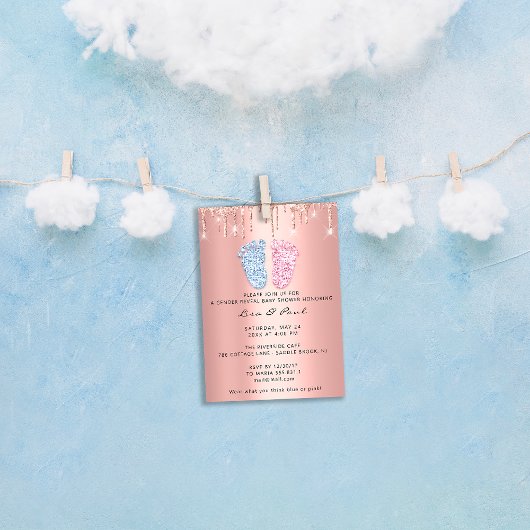 Geslacht onthullen Stamt Roze Blauwe Drip Jongen m Kaart