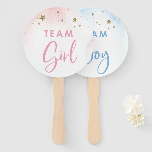 Geslacht onthullen Stans Twinkle Twinkle Handwaaier (Voorkant en achterkant)