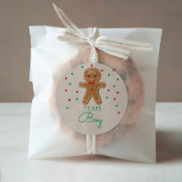 Geslacht Onthullen Stemmen Team Boy Gingerbread Ronde Sticker