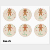 Geslacht Onthullen Stemmen Team Boy Gingerbread Ronde Sticker (Vel)