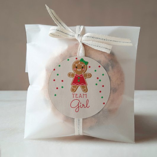 Geslacht Onthullen Stemmen Team Meisje Gingerbread Ronde Sticker