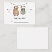 Geslacht onthullen stemmende Kaart Boho kleding Notitiekaartje (Voorkant / Achterkant)