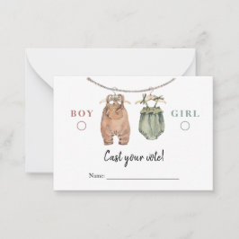 Geslacht onthullen stemmende Kaart Boho kleding Notitiekaartje