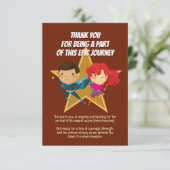 Geslacht onthullen superheld Schattige blauw roze  Bedankkaart (Staand voorkant)