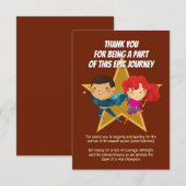 Geslacht onthullen superheld Schattige blauw roze  Bedankkaart (Voorkant / Achterkant)