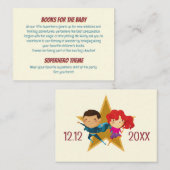 Geslacht onthullen superheld Schattige blauw roze  Informatiekaartje (Voorkant / Achterkant)