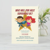 Geslacht onthullen superheld Schattige blauw roze Kaart (Staand voorkant)