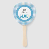Geslacht onthullen Team Roze of Blauw Gingham Chec Handwaaier (Achterkant)