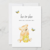 Geslacht onthullen teddy Bear Honey Bee Kaart (Voorkant)
