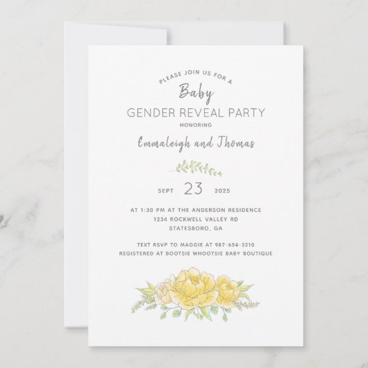 Geslacht onthullen teddy Bear Honey Bee Kaart (Achterkant)