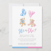 Geslacht onthullen teddybeer thema hij of zij kaart (Voorkant)