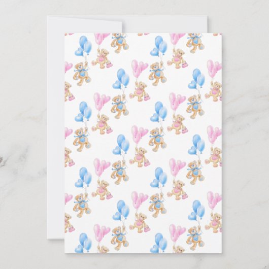 Geslacht onthullen teddybeer thema hij of zij kaart (Achterkant)