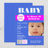 Geslacht onthullen tijdschriftenfoto PERSONALIZE Kaart (Voorkant / Achterkant)