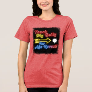 Geslacht onthullen Touch My Belly Sign Tri-Blend Shirt