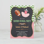 Geslacht onthullen touchdown of tutu uitnodiging (Staand voorkant)