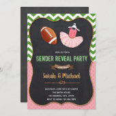 Geslacht onthullen touchdown of tutu uitnodiging (Voorkant / Achterkant)