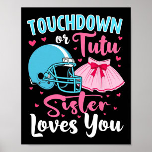 Geslacht onthullen touchdown of tutu zus houdt van poster
