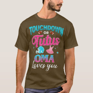 Geslacht onthullen Touchdown of Tutus Oma overeenk T-shirt